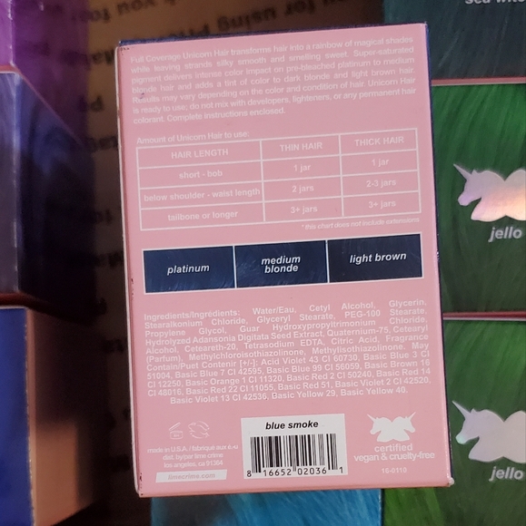 Lime Crime Unicorn Semi-Permanent Hair Dye - Shade Blue Smoke New in Box - Picture 8 of 9
